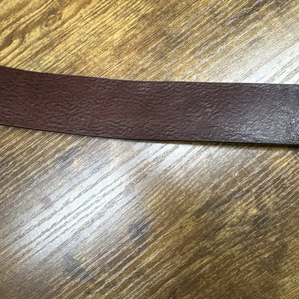 Harold's Leather Belt Brown ‎ MADE IN ITALY Red Rhinestones Medium Boho Western